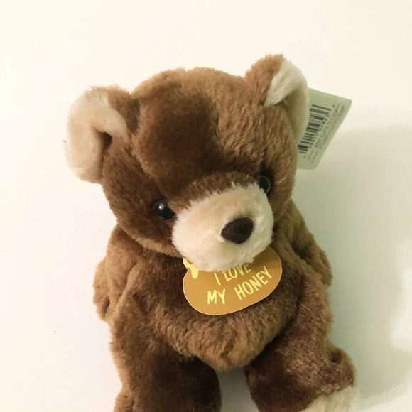 Vtg Russ Luv Pets I Love  My Honey Bear 6 Inch Tall Stuffed Animal Plush - Picture 16 of 16